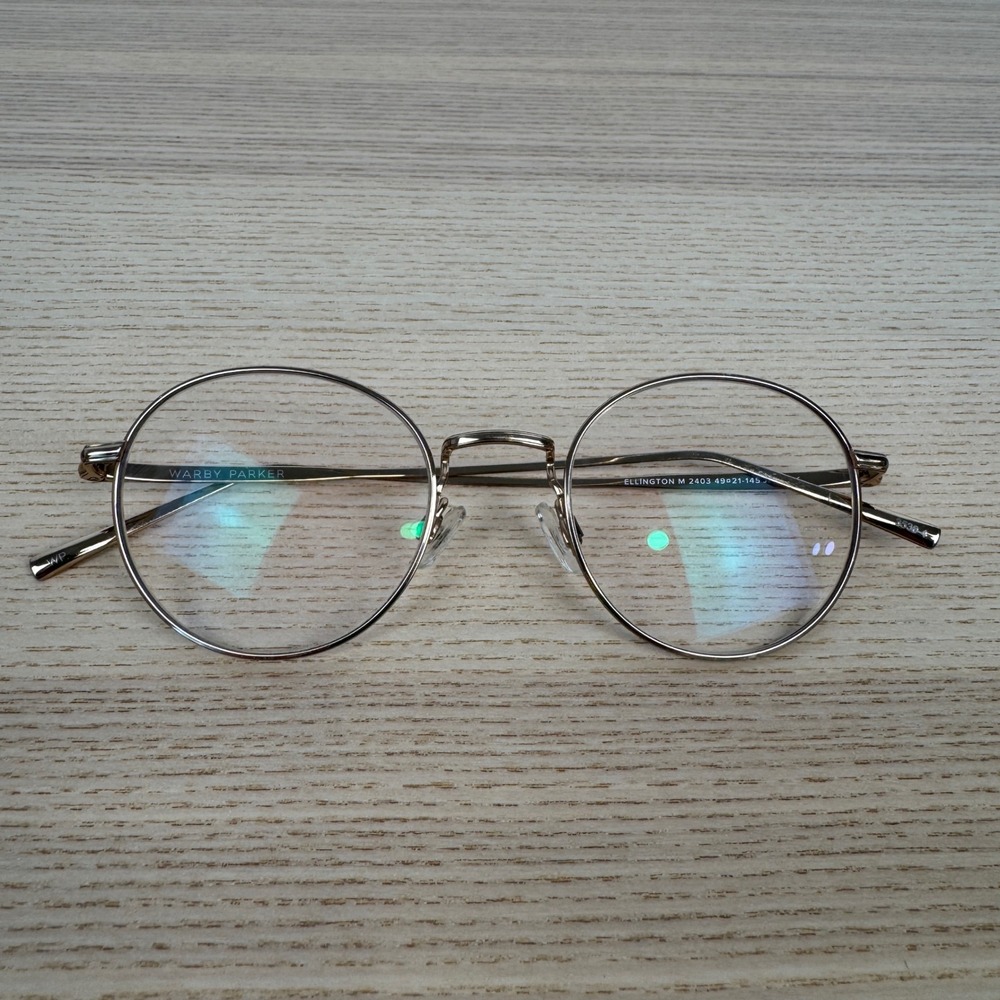 Warby Parker Ellington M 2403 Round Metal Eyeglasses Gold Bronze Japan 49-21-145